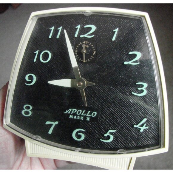 Apollo Other - Vtg Apollo Mark II Mechanical Alarm Clock Retro Glow in the Dark Hands Winding